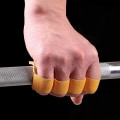 Miniatyrbild 7 av 8: Läder Tyngdlyftning Träningshandskar Handflatan Skyddsbälte För Black