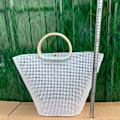 Pikkukuva 1 / 5: Bucket Bag Ylimääräinen neulonta ja kudonta mesh White 38cm
