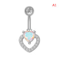 Miniatyrbilde 1 av 5: Zircon dingle navle ringer hjerte sommerfugl navle ring pai A1