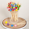 Miniatyrbilde 3 av 8: 100 stk/pose Hjerte Bambus  Picks Buffet Cupcake Fruktgaffel Kake D F