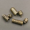 Miniatyrbillede 2 af 5: Hul messing Buddha flaske Sutra Cylinder vedhæng nøglering hals C
