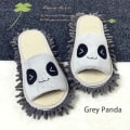 Miniatyrbilde 1 av 8: Tegneserie Dog Lazy Mopp Tøfler Unisex mikrofiber rengjøringsgulv Grey Panda