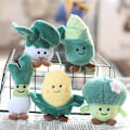 Miniatyrbild 3 av 8: Vegetabilisk plysch leksak Kål Broccoli hänge fylld docka Keych C