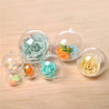 Miniatyrbilde 7 av 8: Gjennomsiktig åpen plast juledekor ball bauble ornament G 10CM