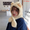 Miniatyrbillede 1 af 5: e Bear Ear Hat Halstørklæde Handsker 3-i-1 Winter Warm Cap Damer Windpr 2#-Beige