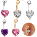 Miniatyrbillede 3 af 8: Farve Zircon Crystal Belly Button Ring Creative Butterfly Penda A3