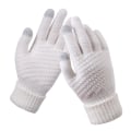Miniatyrbillede 1 af 5: Vinter Touch Handsker Damer Varm Stretch Strik vanter Imitation W White
