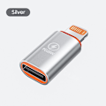 Miniatyrbild 1 av 8: OTG-adapter för iOS hane till typ c honkontakt 20W snabb PD Silver