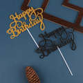 Miniatyrbillede 5 af 8: 10 STK Glitter Papir Tillykke med fødselsdagen Cake Topper Cupcake Dessert Gold