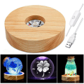 Miniatyrbilde 3 av 8: 10cm Wood Light Base Tre LED Light Roterende Display Stand La 10cm Multicolor 1M