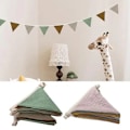 Miniatyrbilde 6 av 8: Heng flagg vimpel banner flagg vaskbar bomullsstoff trekant Green 2.6M