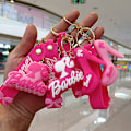 Pikkukuva 8 / 8: Vaaleanpunainen Barbie-avainnippu riipus Love Key Ring case Char 5