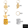 Miniatyrbillede 3 af 5: 60-170 stk. Mix Hårringe Flettet Dreadlocks Perler Manchetter Clips 90pcs