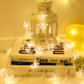 Miniatyrbild 7 av 8: Juldekoration Snowflake String Lights Xmas Garland Holid Warm White
