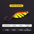 Miniatyrbillede 1 af 8: Enkelt krog Scoop-formet roterende spinner pailletter Fiskeaborre Yellow stripe 3.5g