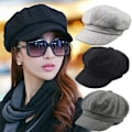 Miniatyrbillede 3 af 8: Mode Kvinder Baret Efterår Vinter Octagonal Cap Hatte Kunstner Pai Gray