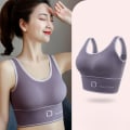 Miniatyrbilde 5 av 5: Sexy kvinner Sports Yoga BH Push Up Bralette pustende sømmer Gray
