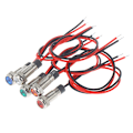 Miniatyrbillede 5 af 5: P67 Vandtæt 6 mm LED-advarselslampe i metal 5(Blue 3-6V)