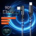 Miniatyrbilde 2 av 8: 100W rask hurtiglading Type-C-kabler rettvinklet ledning Blue 2m