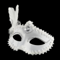 Miniatyrbilde 5 av 5: Feather Pearl Mask Halloween Party Masquerade White Black Eye M Black
