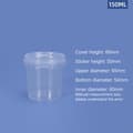 Miniatyrbild 5 av 8: 150ML-1500ML plasthinkar + lock - Tom vit med handtag - 300ML