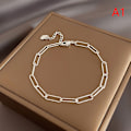 Miniatyrbillede 1 af 8: Rustfrit stål Mode Simple Shiny Chain Armbånd Til Kvinder M A1