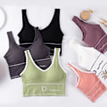 Pikkukuva 2 / 5: Seksikäs naisten urheilujoogarintaliivit Push Up Bralette hengittävät saumat Gray
