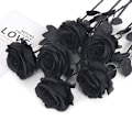 Miniatyrbilde 3 av 8: Svart Silke Kunstig Rose Blomst Halloween Gotiske Blomster Bryllup 2