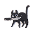 Pikkukuva 7 / 7: Sarjakuva Creative Black Cat Modeling Pop Emali Pin rintamerkit