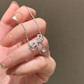 Miniatyrbilde 5 av 7: Zircon Bow Knot Anheng Halskjede for kvinner Design Elegant n Fas