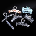 Miniatyrbilde 2 av 5: Akryl Clear Claw Transparent Plastic Hårklemmer Blank hårnål A3