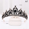 Pikkukuva 1 / 5: 1kpl Bride Retro Black Crystal Crown Queen Tiara A7