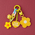 Pikkukuva 1 / 8: Creative Candy Color Flower Heart Riipus avaimenperä ja avaimenperä Ba Yellow