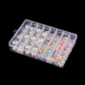 Miniatyrbilde 4 av 8: Transparent 24 Grids Oppbevaringsboks Plast Brodery Floss Bobbi