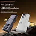 Pikkukuva 2 / 8: 2-in-1 Type C OTG-adapteri USB C uros–USB-C naaras USB 3.2 Sp Gray