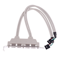 Miniatyrbillede 8 af 8: 4-ports USB 2.0 til 9-bens Mainboard Header Bracket forlængelse