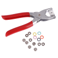 Miniatyrbillede 7 af 8: Tangværktøj 50/100 stk. Farve Metal Snap-syningsknap-klosæt S B1