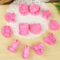 Pikkukuva 5 / 5: 1 Pair Cookie ters Plastic e Cartoon Pressable Biscuit Mold Bak C