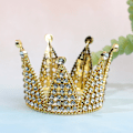 Miniatyrbilde 1 av 8: Kronekake Topper Krystallperle Tiara Barn Hårpynt Bursdag Gold