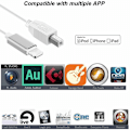 Miniatyrbillede 3 af 8: Lightning til Type-B MIDI Keyboard Converter USB 2.0-kabel til i