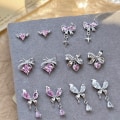 Pikkukuva 2 / 8: Nail Art Diamond Bow Pendant Korut Kevyt Ylellinen Hopeavoi A3