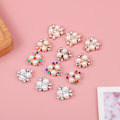 Miniatyrbilde 3 av 8: 10 stk Perle Blomster Rhinestone Knapper Glitrende Krystall Hårnål B
