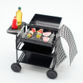 Miniatyrbillede 1 af 8: Dukkehus Miniature Sort BBQ Grill Model Køkken Legetøj Til Dukke