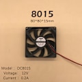 Pikkukuva 1 / 8: DC Harjaton tuuletin Case Jäähdytystuuletin 5V 12V 24V Laakeri C DC8015 12V