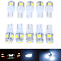 Miniatyrbild 3 av 8: 10 st White T10 Wedge 5-SMD 5050 5W5 LED-nummerskyltslampor