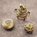 Miniatyrbillede 2 af 8: Messing Lomme Lotus Jiuding Røgelse Brænder Hul Røgelse Mini I A6