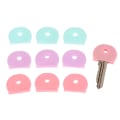 Miniatyrbilde 6 av 8: 10 stk Blandede farger PVC-nøkler Caps Topper Elastisk etui for DIY-nøkkel