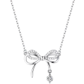 Miniatyrbilde 7 av 7: Zircon Bow Knot Anheng Halskjede for kvinner Design Elegant n Fas