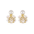 Miniatyrbilde 5 av 5: Mote Shell Pearl Ball Form stud øredobber for kvinner bryllup