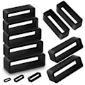 Miniatyrbillede 2 af 5: 7 Størrelse Sort Silikone Urrem Holdebøjle Loop Gummi Bu 26mm